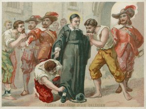 St Vincent de Paul takes the irons of a convict by European School